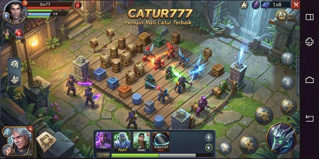 Screenshot utama menunjukkan gameplay RPG mendebarkan dari CATUR777.