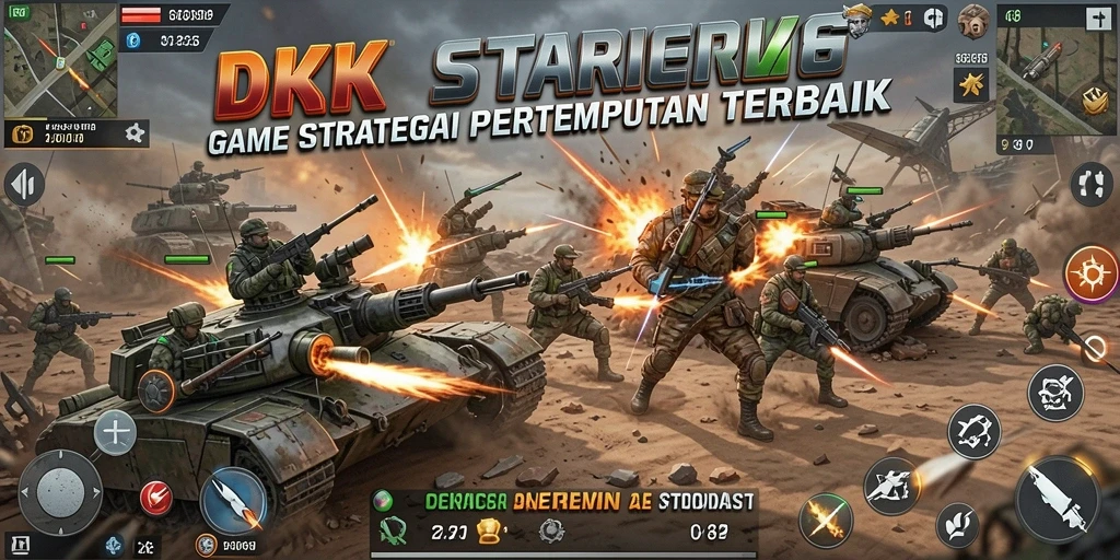 Tampilan gameplay mendebarkan DKK yang penuh strategi dan pertempuran.