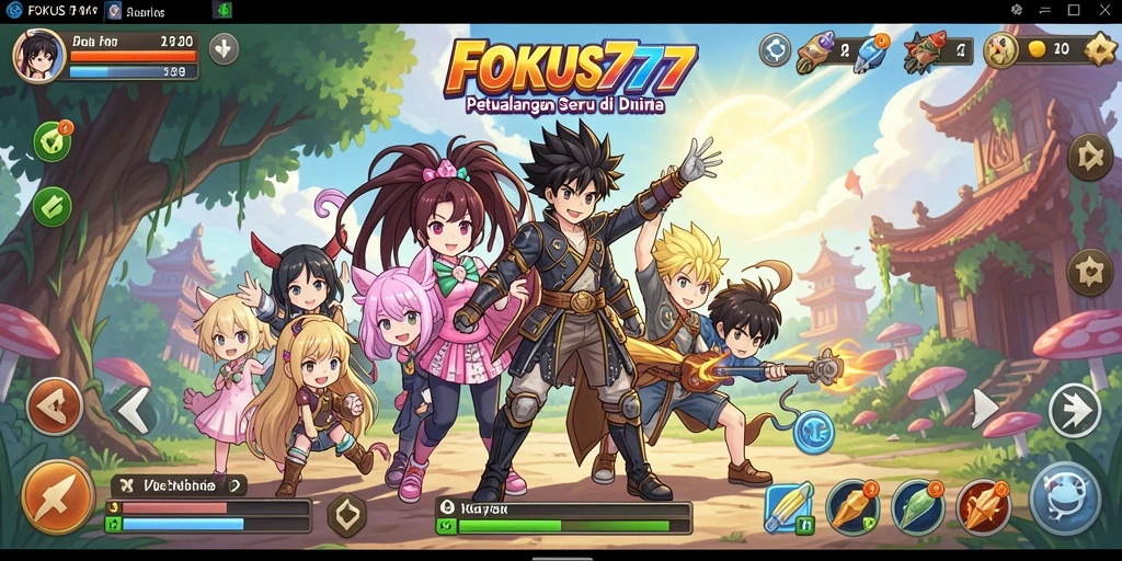 Tampilan gameplay menarik dari FOKUS777 dalam dunia Anime.