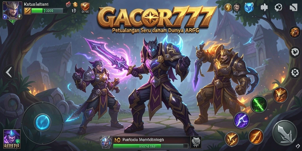 Tampilan gameplay epik dalam GACOR777, menampilkan pertempuran seru.