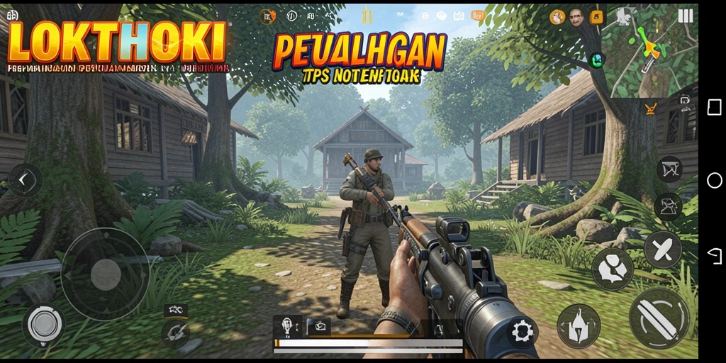 Gameplay seru dalam LOKETHOKI dengan aksi tembak-tembakan.