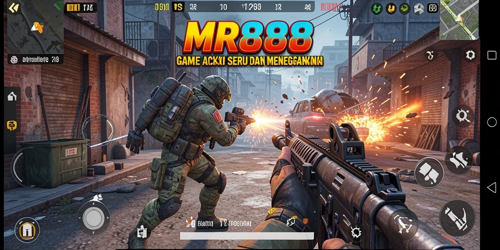 Tampilkan aksi seru dalam gameplay TPS MR888.