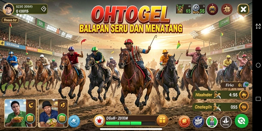 Screenshot gameplay balapan OHTOGEL yang menarik dan menegangkan.