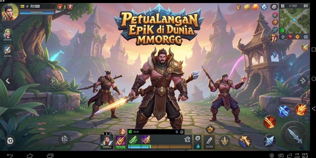 Screenshot gameplay RI188 menampilkan pertempuran epik dalam dunia MMORPG.