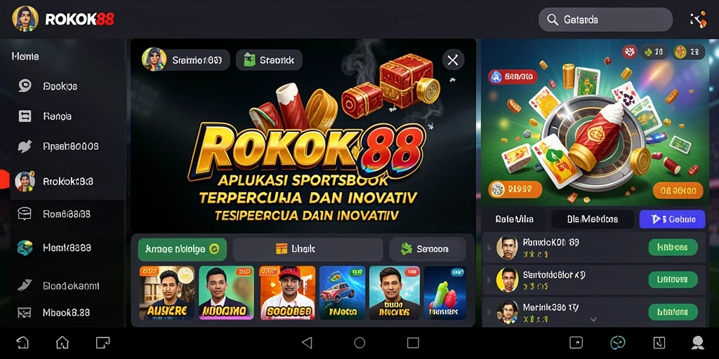 Screenshot dari ROKOK88 menampilkan gameplay taruhan olahraga.