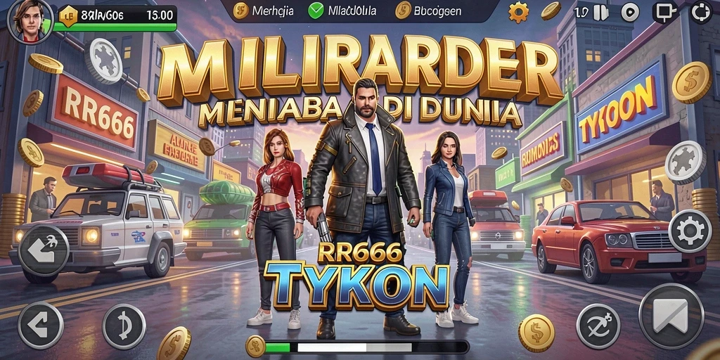 Tampilan gameplay RR666 yang menarik dengan elemen Tycoon.