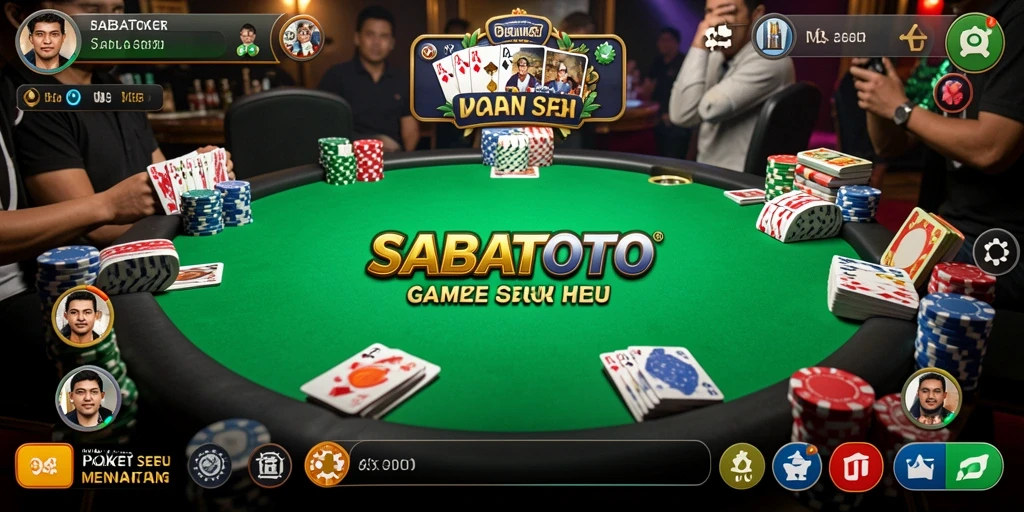 Tampilan gameplay yang menarik dalam SABATOTO saat bermain Poker.