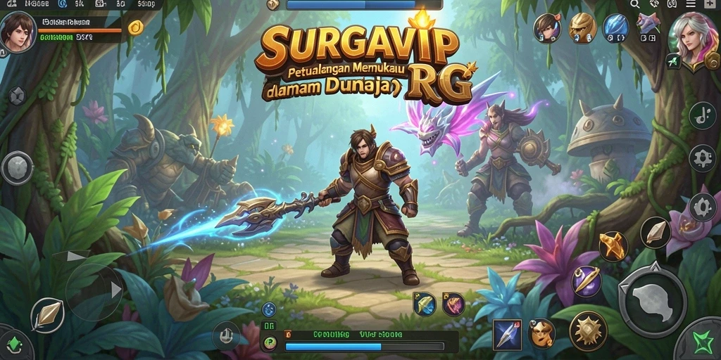 Tangkapan layar gameplay SURGAVIP menampilkan aksi seru dalam dunia RPG.